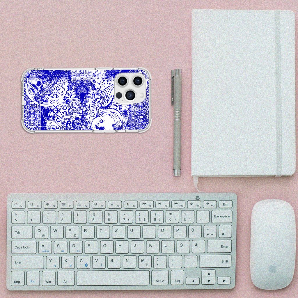 Extreme Case iPhone 13 Pro Max Angel Skull Blauw - B2C Telecom