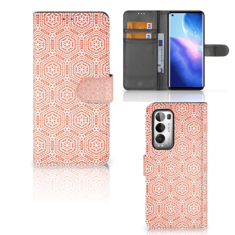 OPPO Find X3 Neo 5G Telefoon Hoesje Pattern Orange