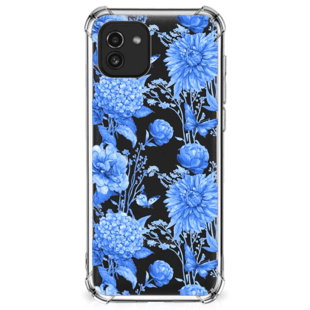 Case voor Samsung Galaxy A03 Flowers Blue B2C Telecom