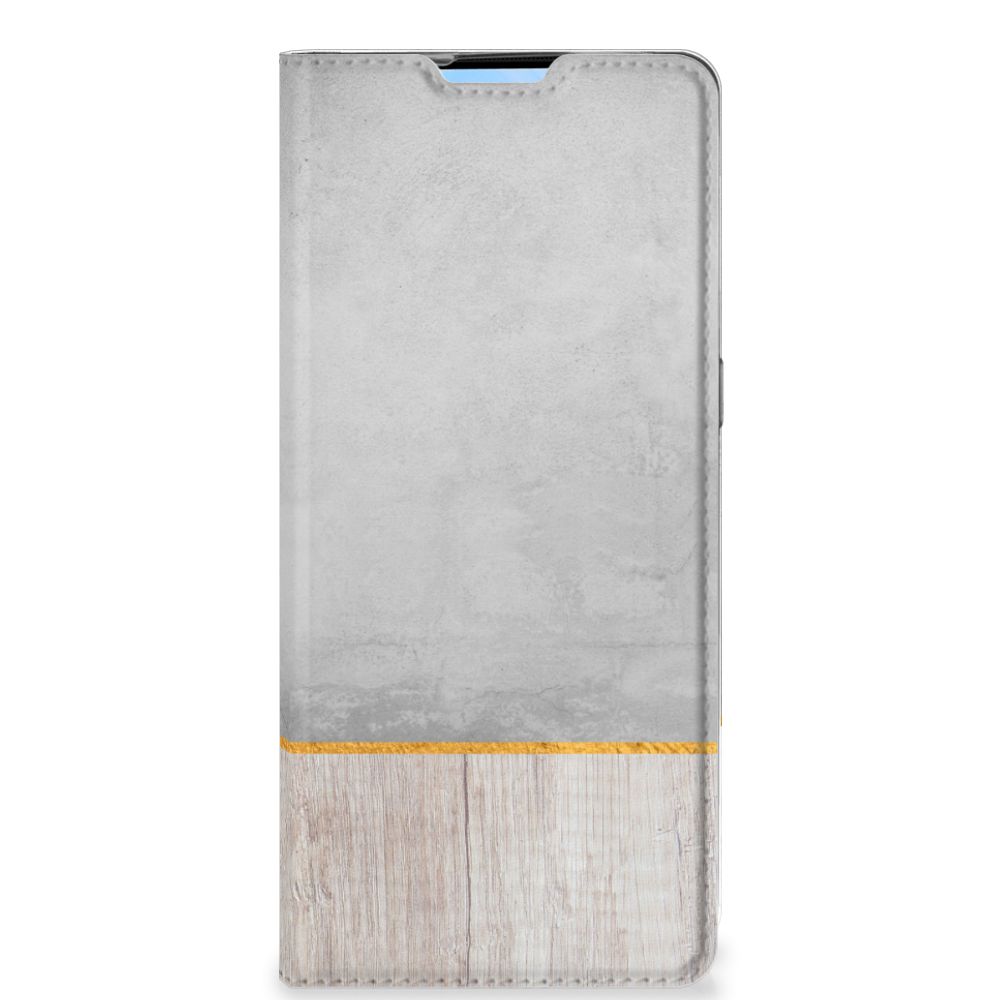 OPPO Reno4 Pro 5G Book Wallet Case Wood Concrete - B2C Telecom