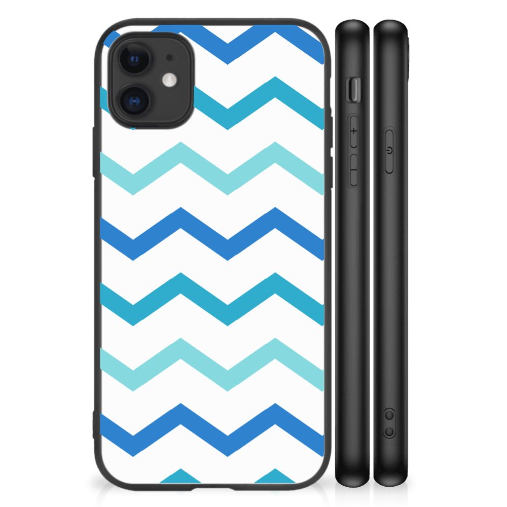 iPhone 11 Back Case Zigzag Blauw B2C Telecom