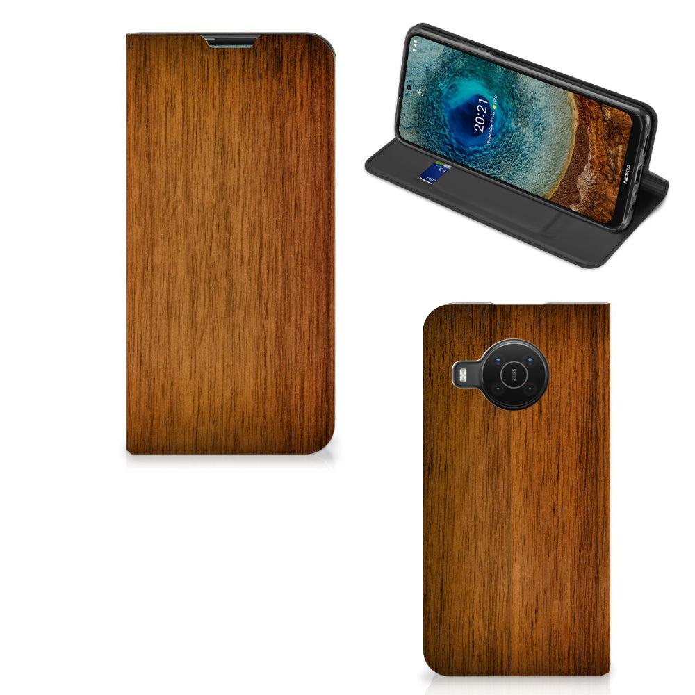 Nokia X20 | X10 Book Wallet Case Donker Hout