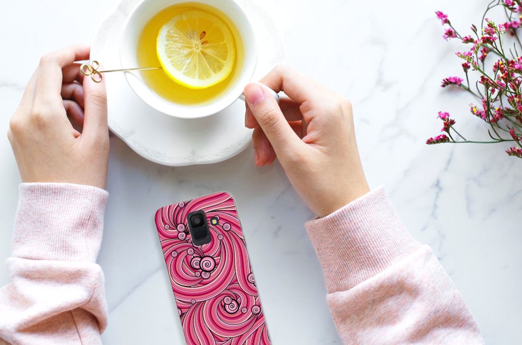 Samsung Galaxy A6 (2018) Hoesje maken Swirl Pink