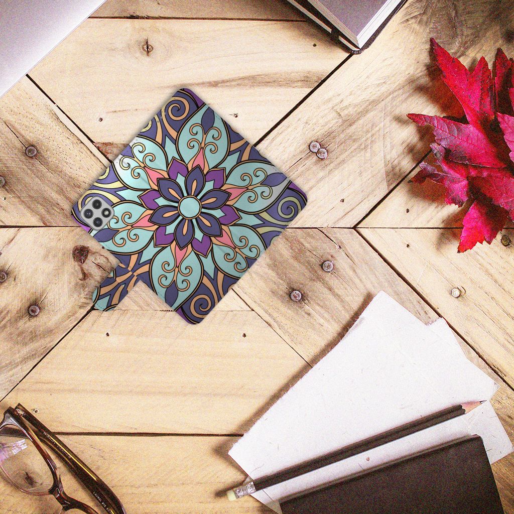 Samsung Galaxy A22 5G Hoesje Purple Flower