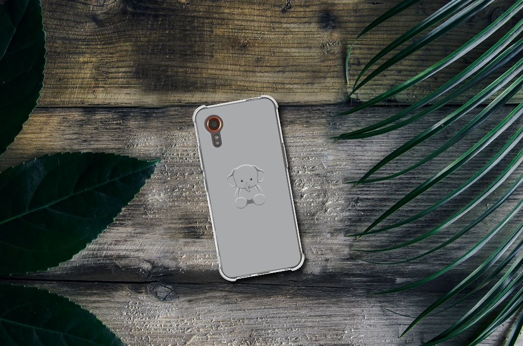 Samsung Galaxy Xcover 7 Stevig Bumper Hoesje Grijs Baby Olifant B2C Telecom