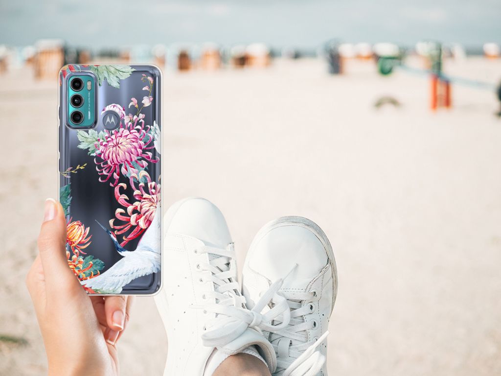 Motorola Moto G60 TPU Hoesje Bird Flowers B2C Telecom