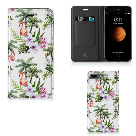 Apple iPhone 7 Plus | 8 Plus Hoesje maken Flamingo Palms