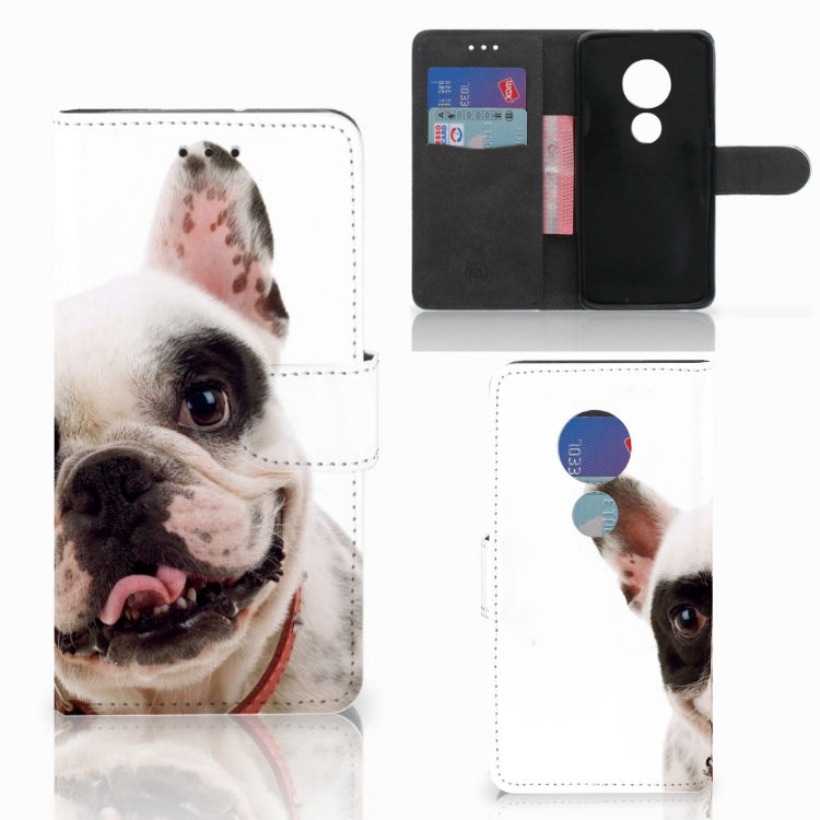 Motorola Moto G7 Play Telefoonhoesje met Pasjes Franse Bulldog