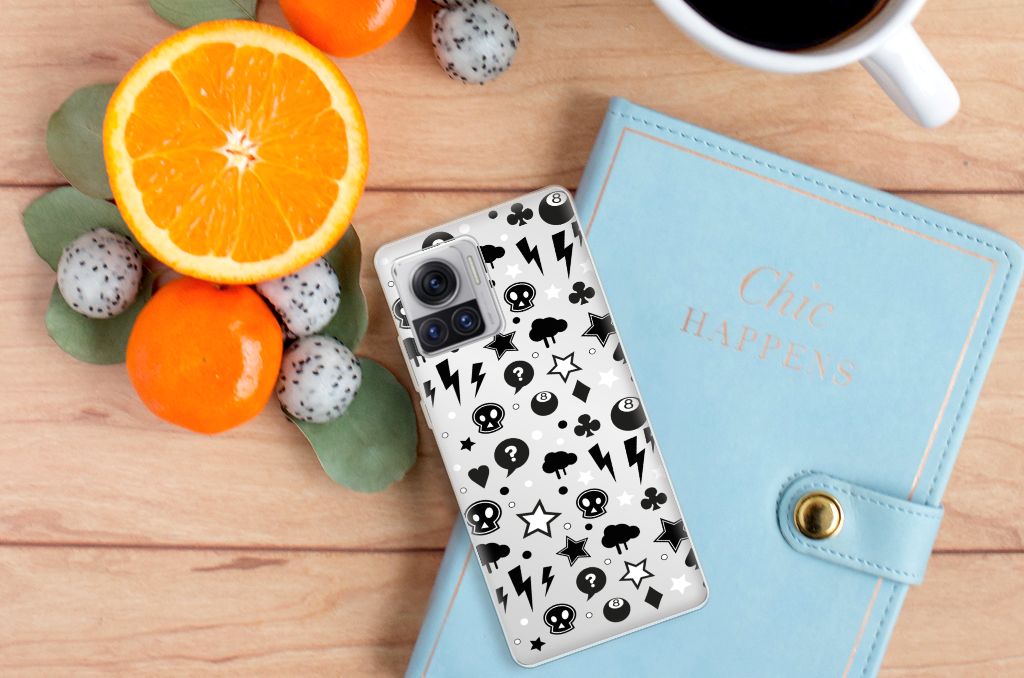 Silicone Back Case Motorola Moto X30 Pro Silver Punk B2C Telecom