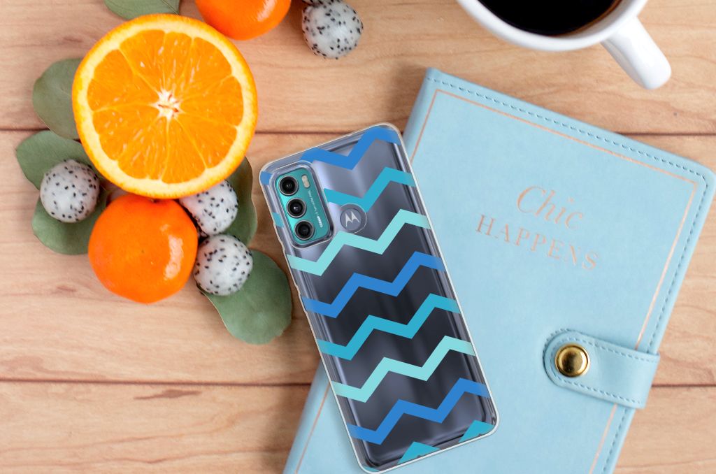 Motorola Moto G60 TPU bumper Zigzag Blauw B2C Telecom