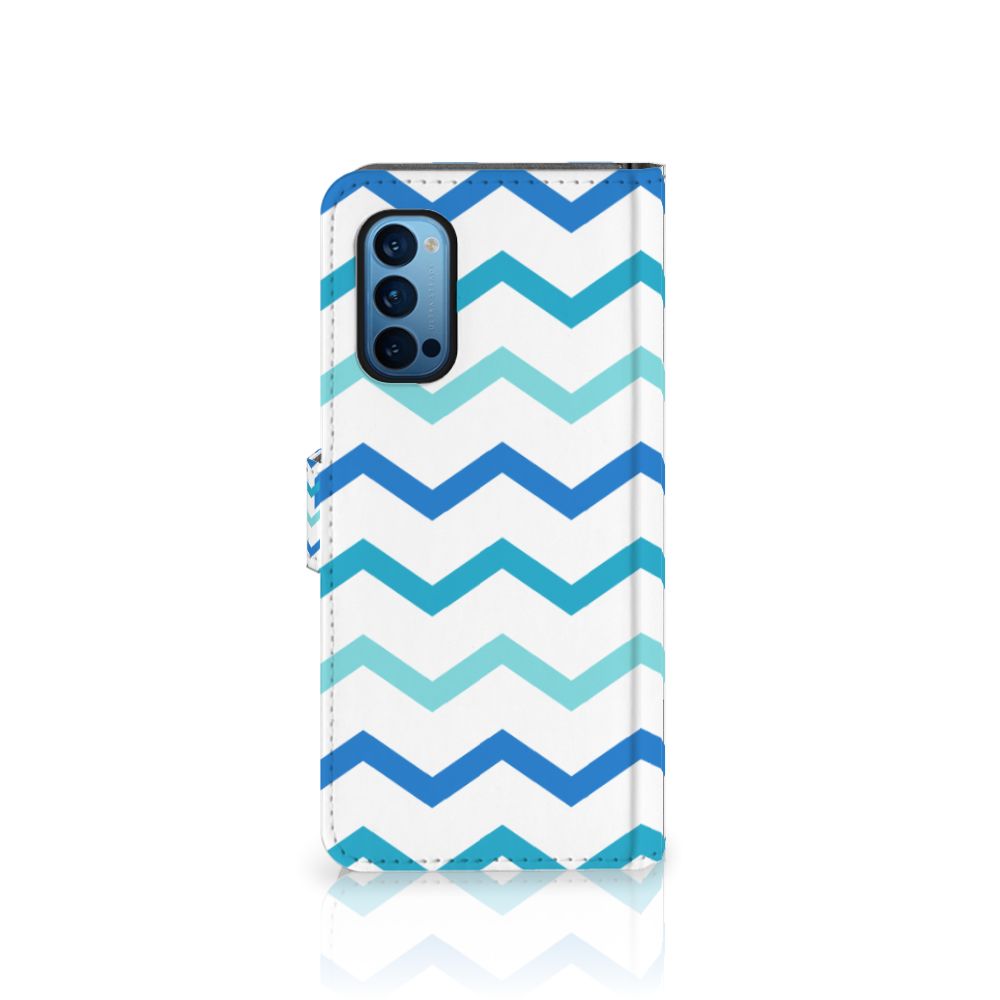 OPPO Reno 4 Pro 5G Telefoon Hoesje Zigzag Blauw