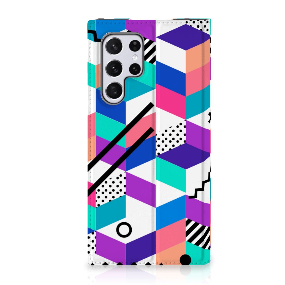 Samsung Galaxy S22 Ultra Stand Case Blokken Kleurrijk - B2C Telecom