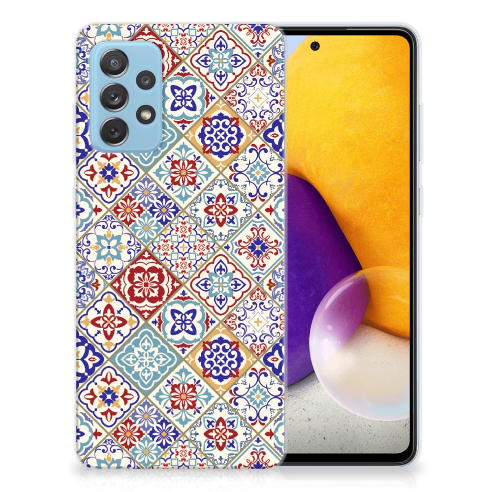 Samsung Galaxy A72 TPU Siliconen Hoesje Tiles Color