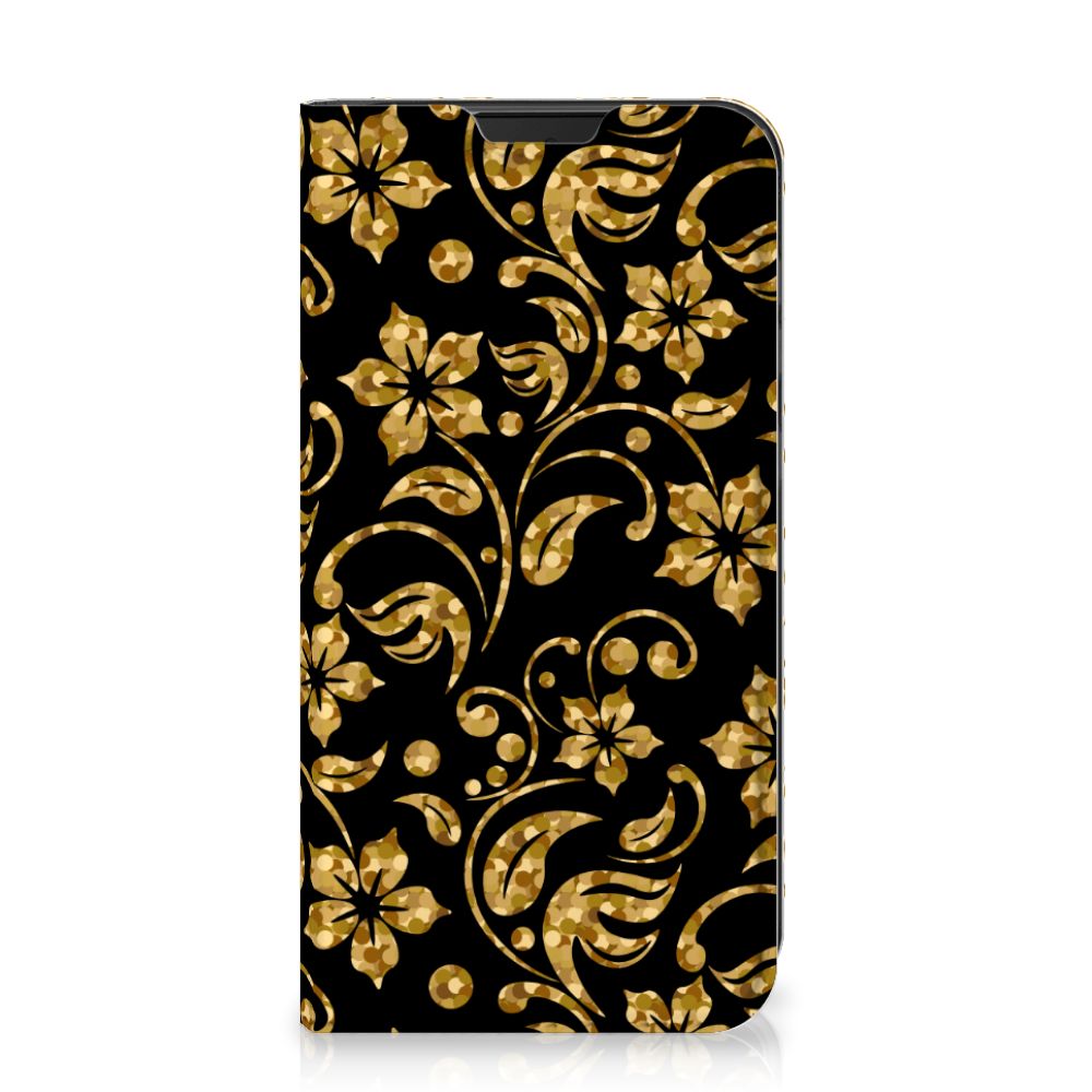 Samsung Galaxy Xcover 5 Smart Cover Gouden Bloemen - B2C Telecom
