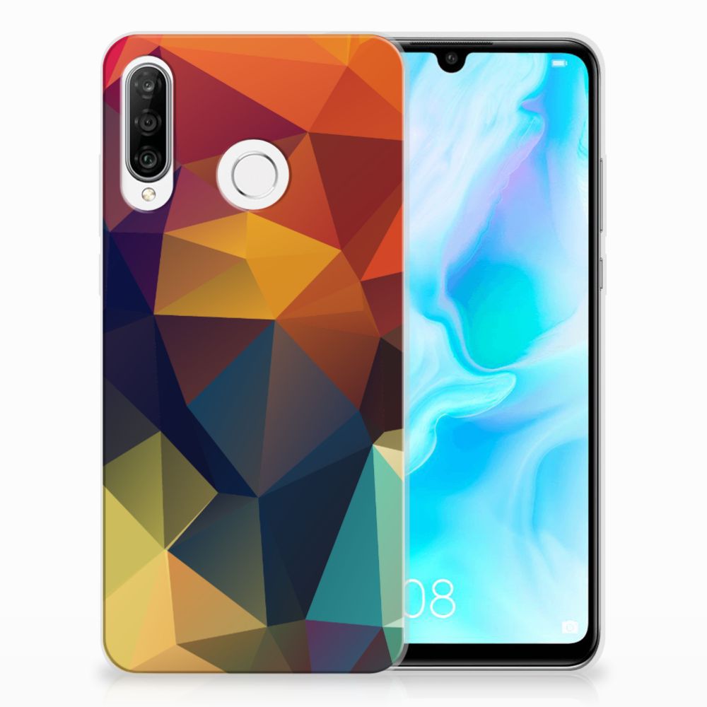 Huawei P30 Lite TPU Hoesje Polygon Color