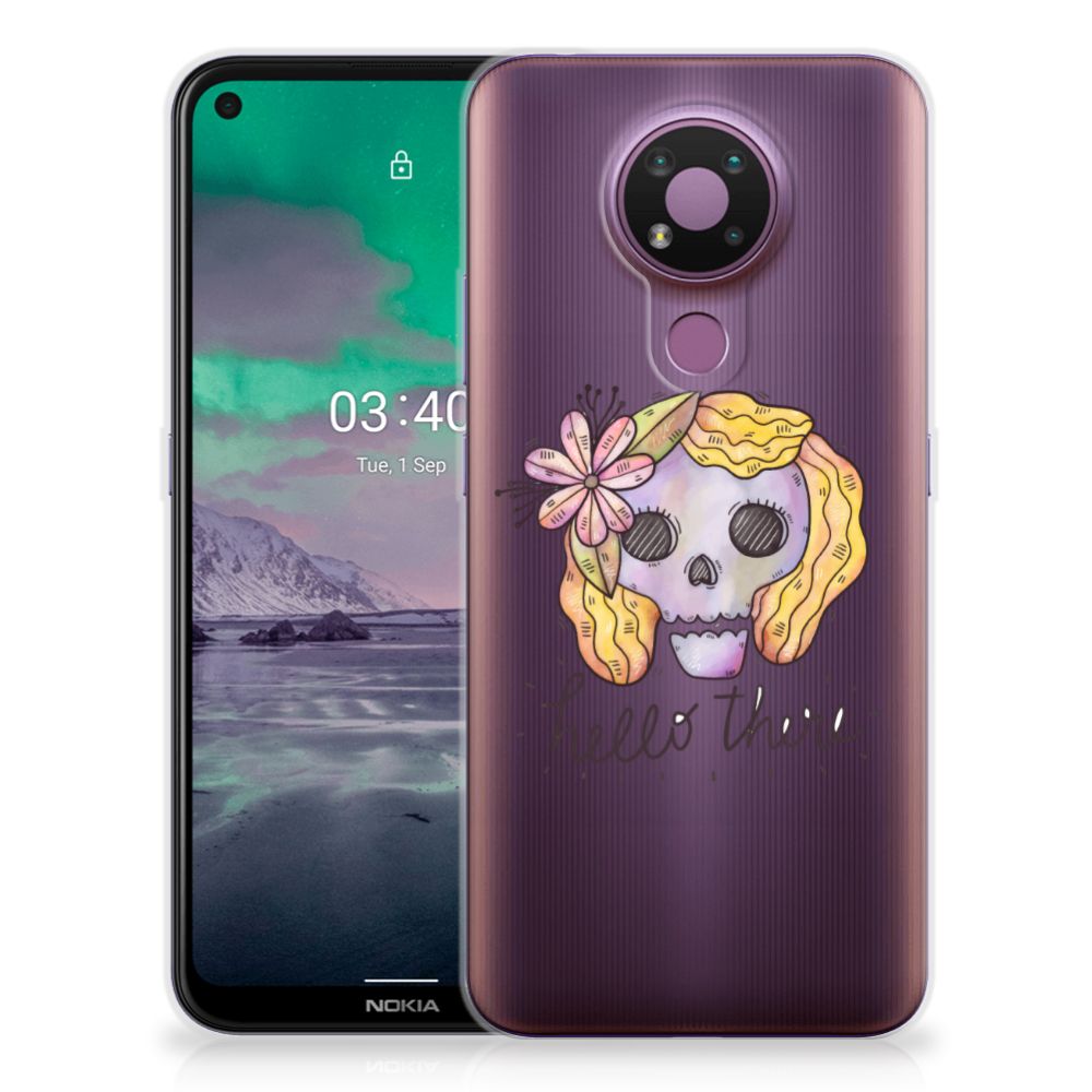 Silicone Back Case Nokia 3.4 Boho Skull