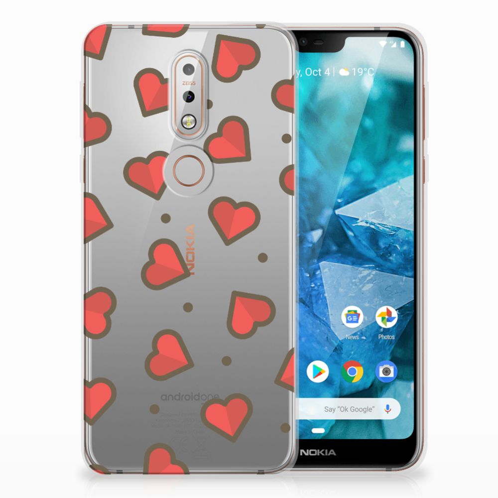 Nokia 7.1 TPU bumper Hearts