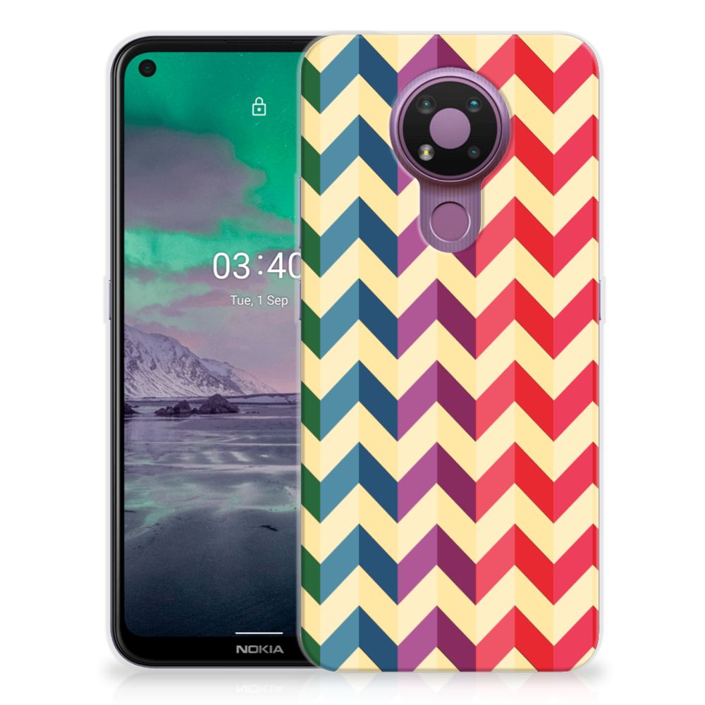 Nokia 3.4 TPU bumper Zigzag Multi Color