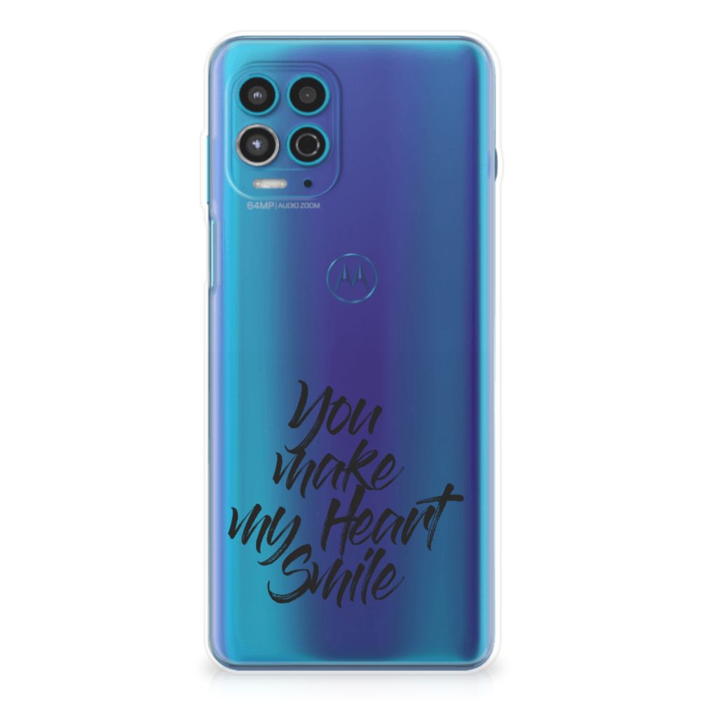 Motorola Moto G100 Siliconen hoesje met naam Heart Smile