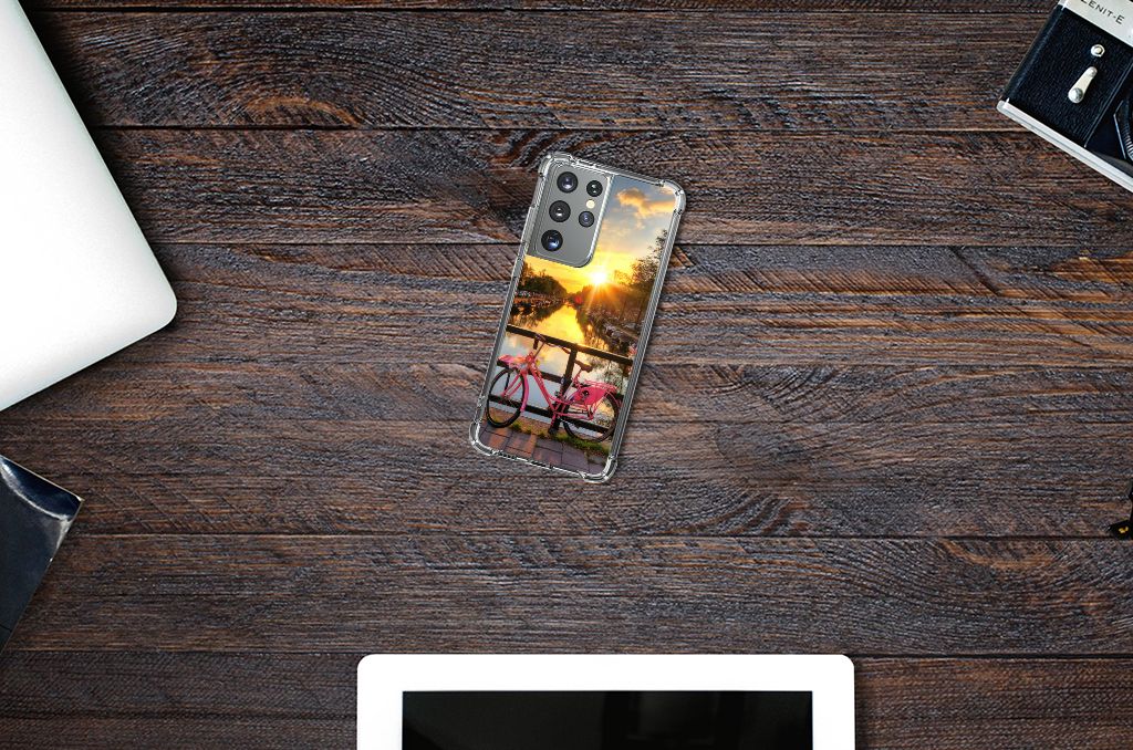 Samsung Galaxy S21 Ultra Telefoonhoesje met valbescherming Amsterdamse Grachten B2C Telecom