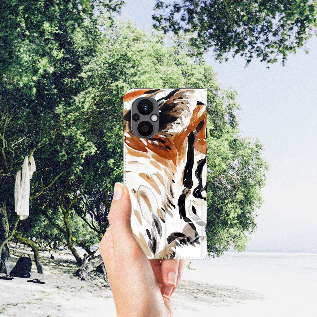 Bookcase OPPO Reno8 Lite Watercolor Tiger - B2C Telecom