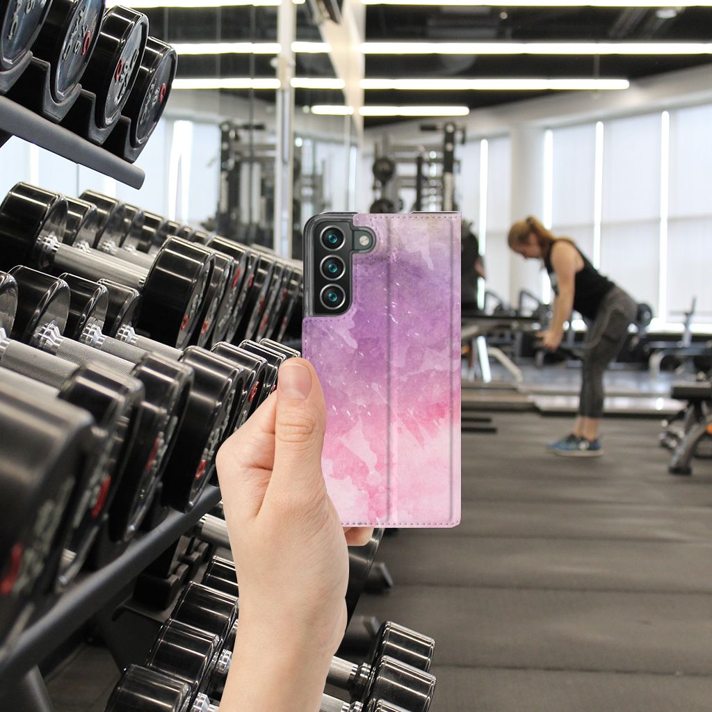 Bookcase Samsung Galaxy S22 Plus Pink Purple Paint - B2C Telecom