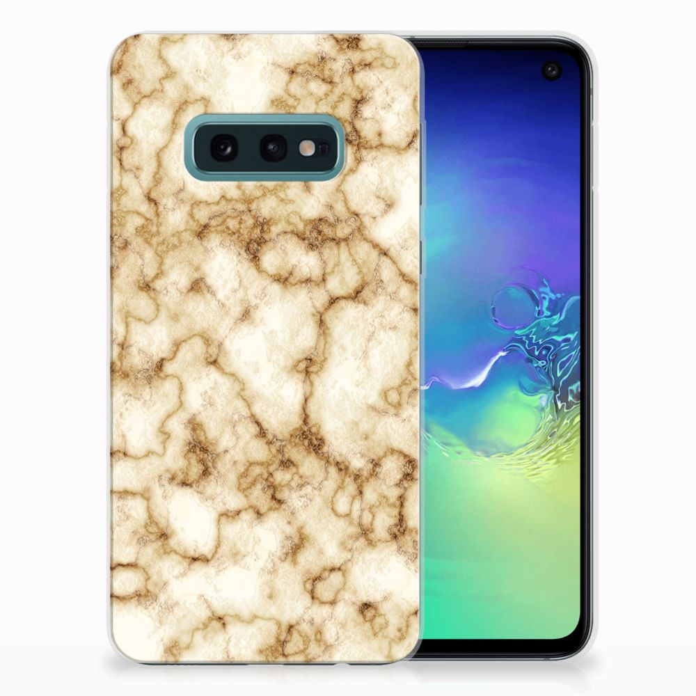 Samsung Galaxy S10e TPU Siliconen Hoesje Marmer Goud