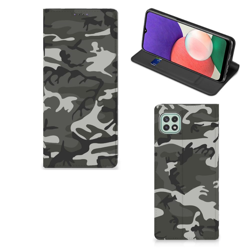 Samsung Galaxy A22 5G Hoesje met Magneet Army Light - B2C Telecom