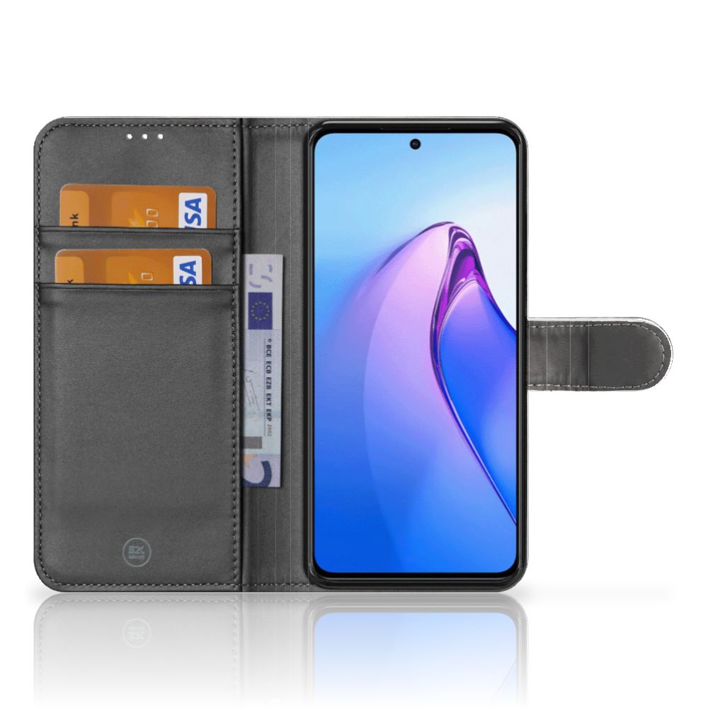 Telefoonhoesje met Pasjes OPPO Reno8 Pro Britse Korthaar met verschillende pasjes in vakken