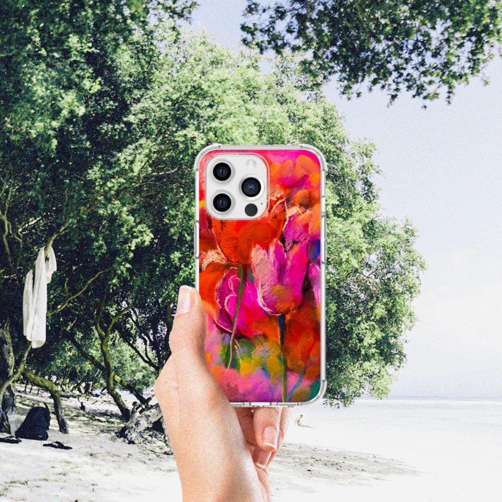 Back Cover iPhone 13 Pro Max Tulips - kleurrijk bloemenontwerp voor unieke smartphonebescherming 🌷.