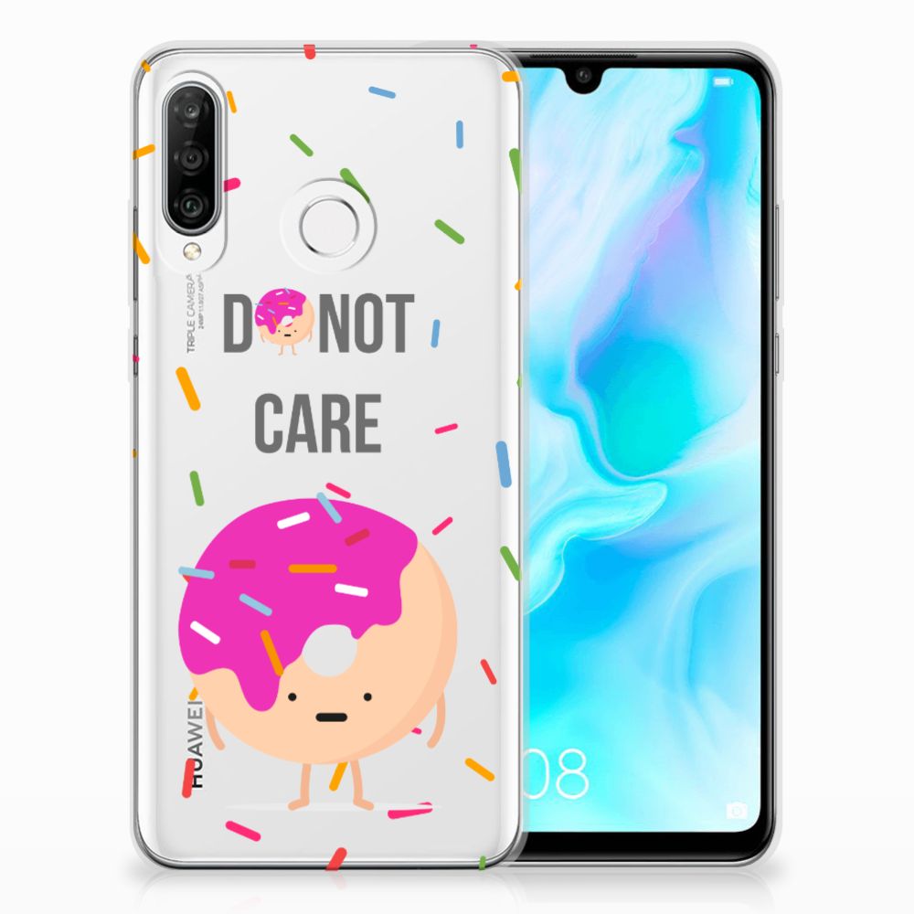 Huawei P30 Lite Siliconen Case Donut Roze