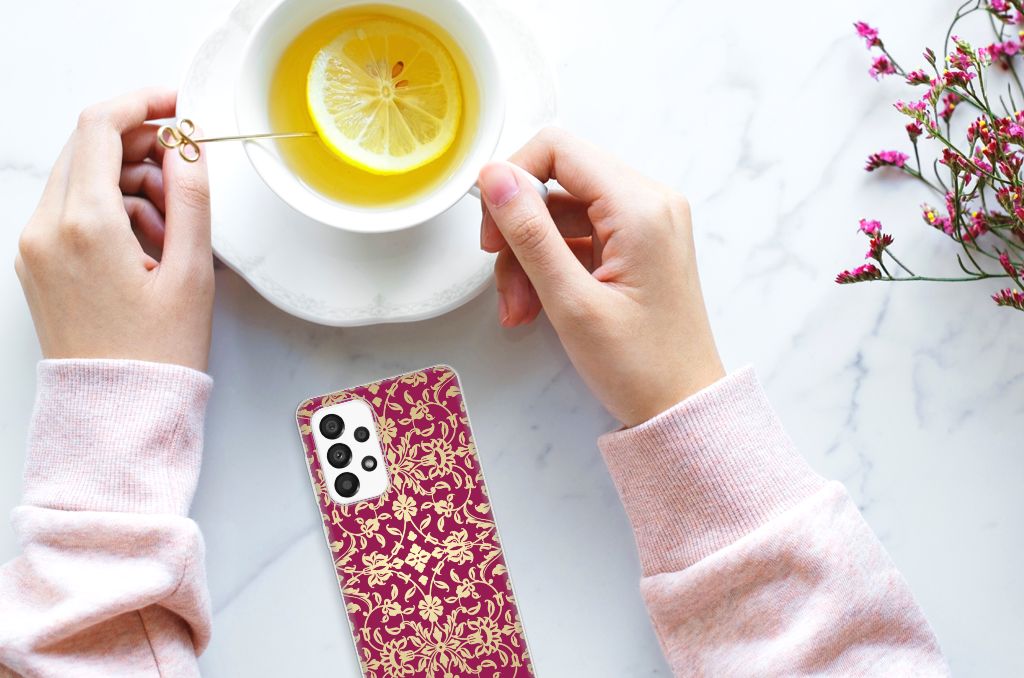 Siliconen Hoesje Samsung Galaxy A33 5G Barok Pink B2C Telecom