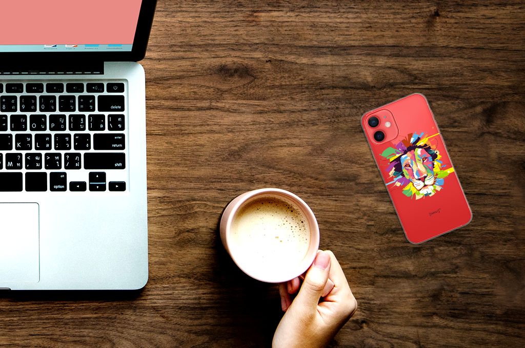iPhone 12 Mini Telefoonhoesje met Naam Lion Color B2C Telecom