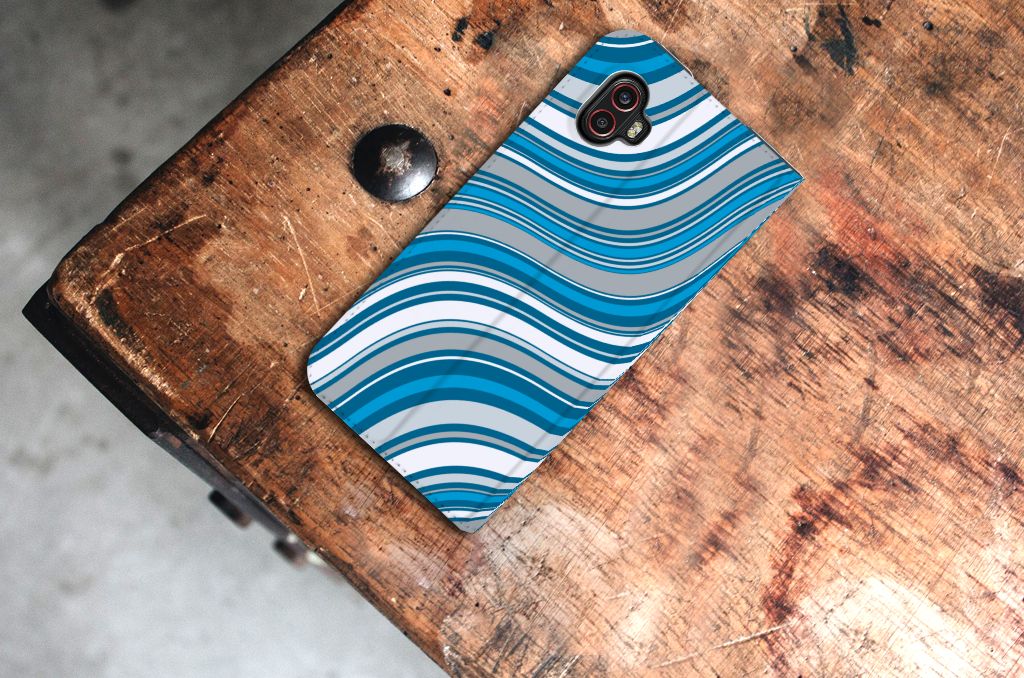 Samsung Galaxy Xcover 6 Pro Hoesje met Magneet Waves Blue - B2C Telecom