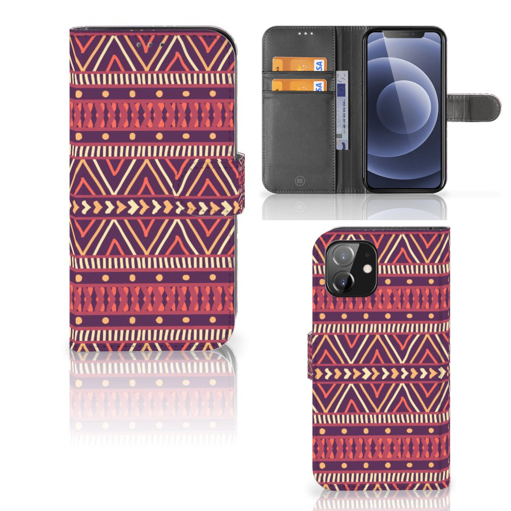 iPhone 12 | 12 Pro (6.1") Telefoon Hoesje Aztec Paars