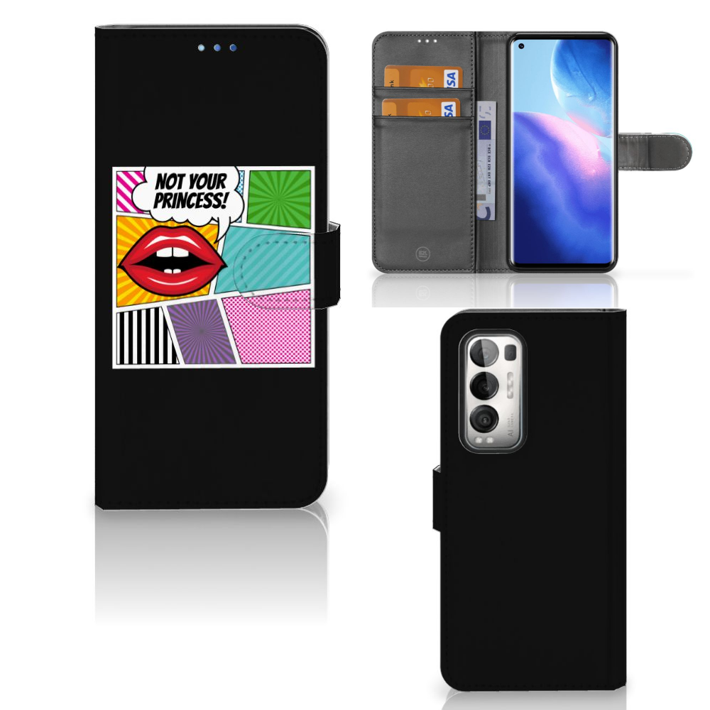 OPPO Find X3 Neo 5G Wallet Case met Pasjes Popart Princess