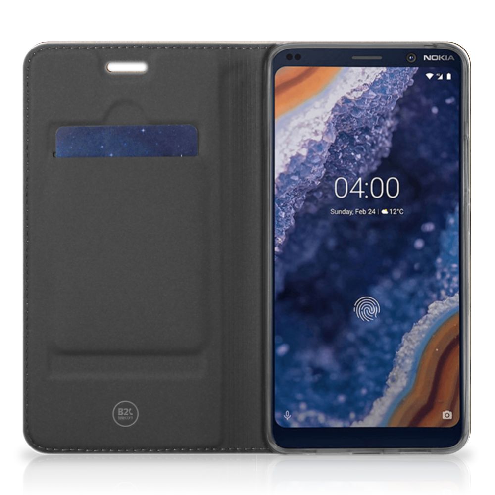 Nokia 9 PureView Book Wallet Case Donker Hout