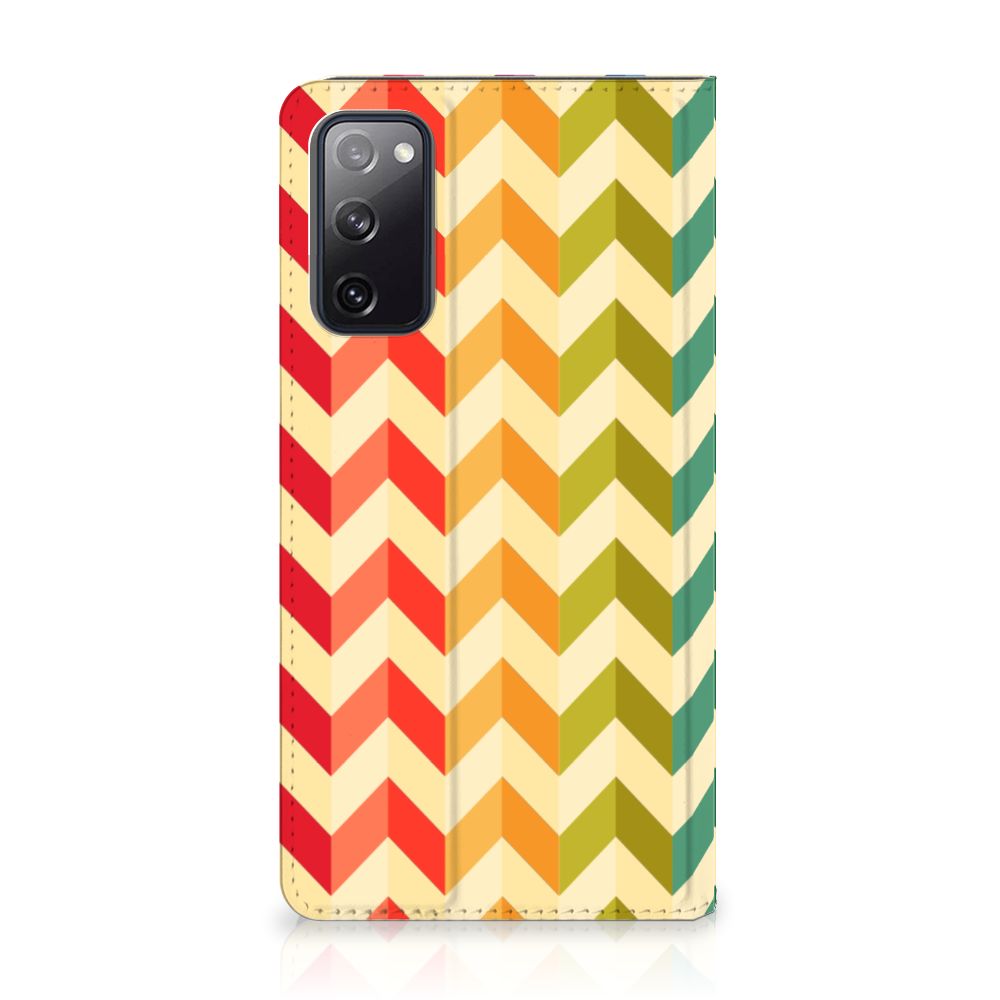 Samsung Galaxy S20 FE Hoesje met Magneet Zigzag Multi Color - B2C Telecom