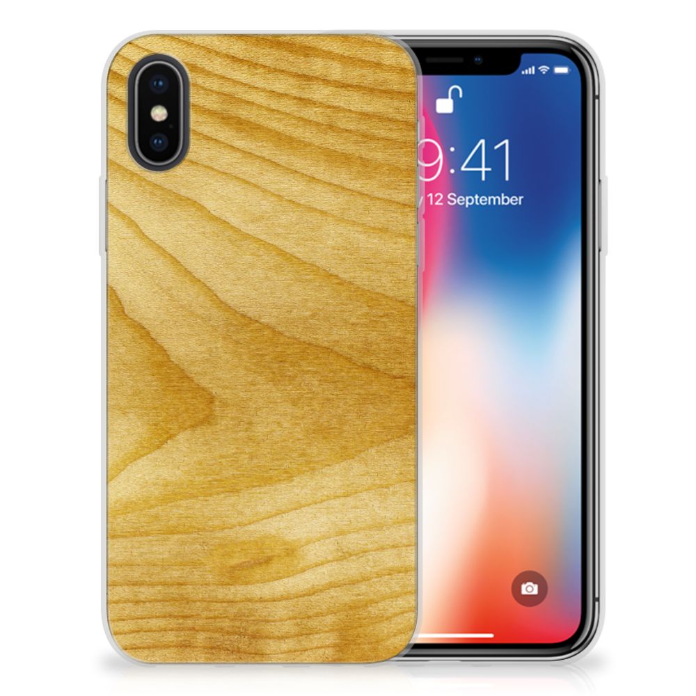 Apple iPhone X | Xs Bumper Hoesje Licht Hout