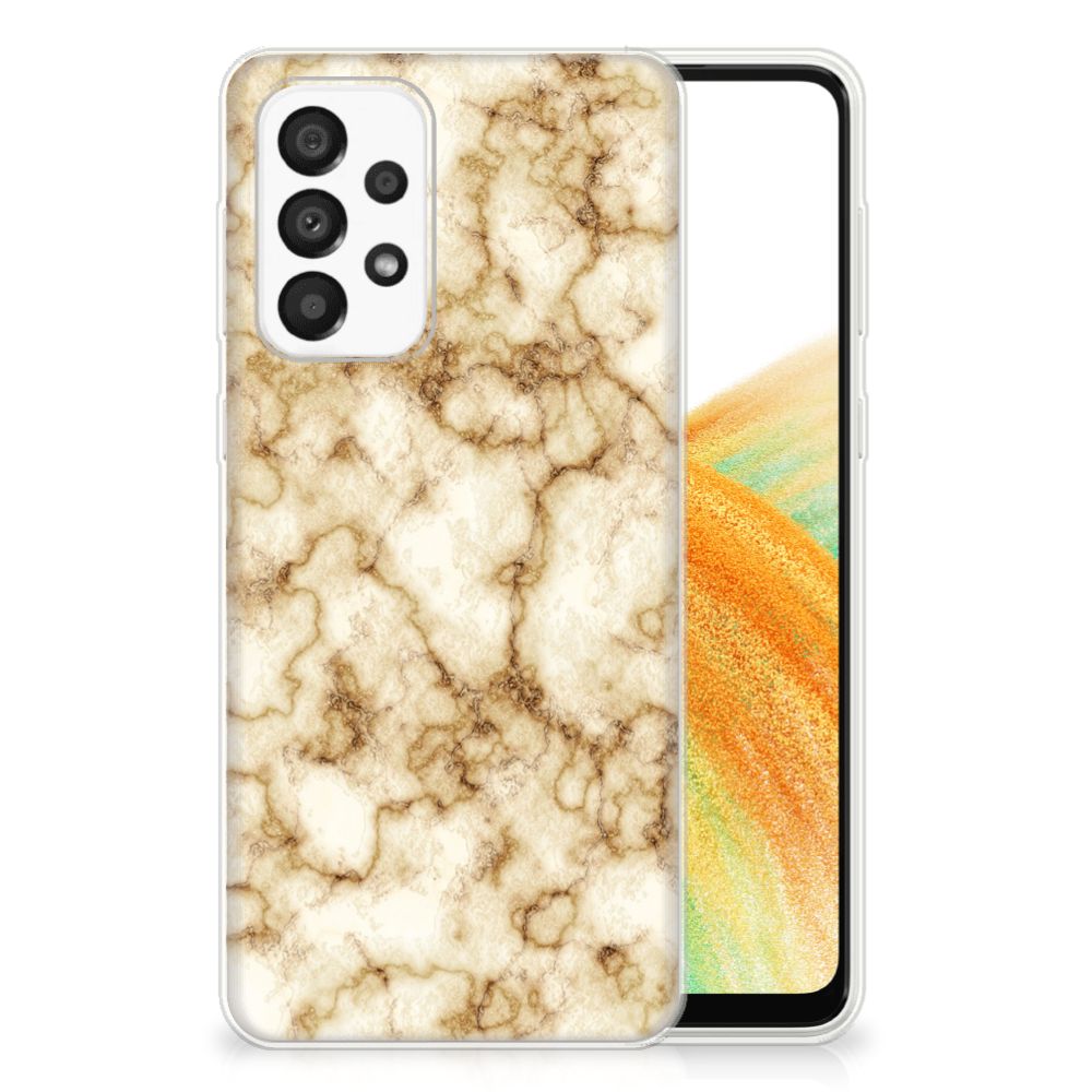 Samsung Galaxy A33 5G TPU Siliconen Hoesje Marmer Goud B2C Telecom