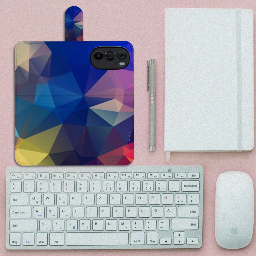Motorola Edge 30 Pro Book Case Polygon Dark