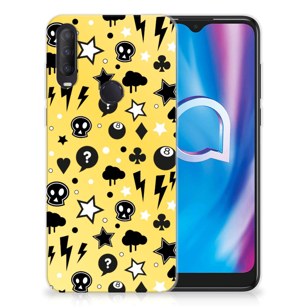 Silicone Back Case Alcatel 1S (2020) Punk Geel B2C Telecom