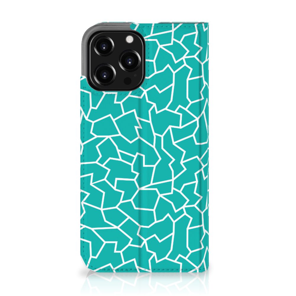 iPhone 13 Pro Max Bookcase Cracks Blue - B2C Telecom