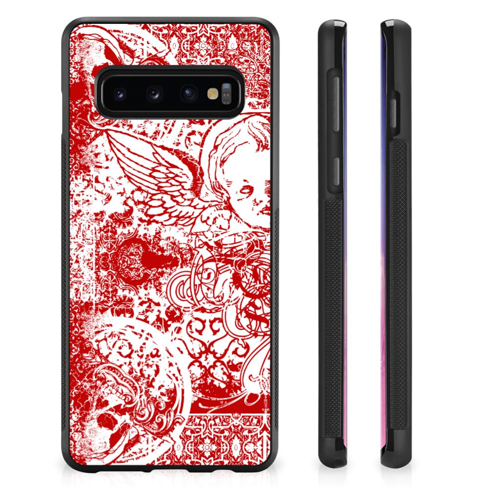 Mobiel Case Samsung Galaxy S10+ Angel Skull Rood