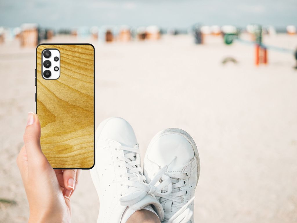 Samsung Galaxy A32 4G | A32 5G Enterprise Editie Houten Print Telefoonhoesje Licht Hout B2C Telecom