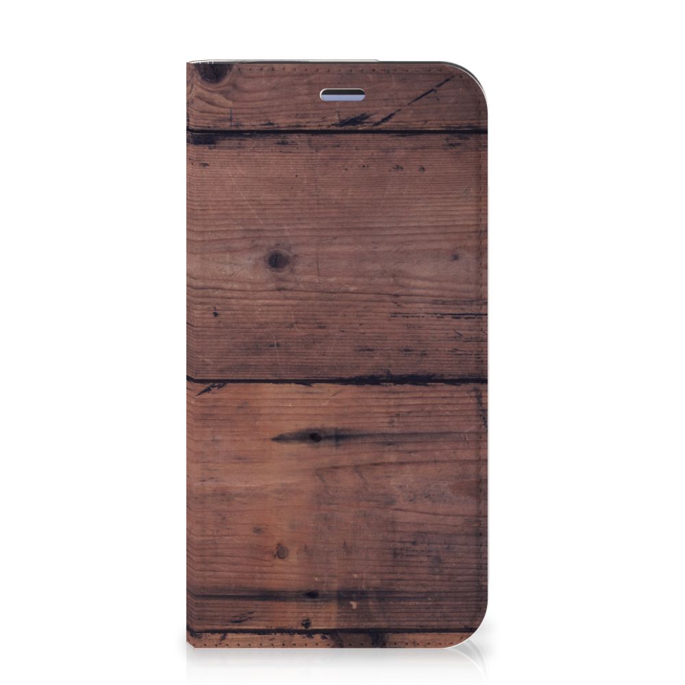 iPhone 12 Mini Book Wallet Case Old Wood - B2C Telecom