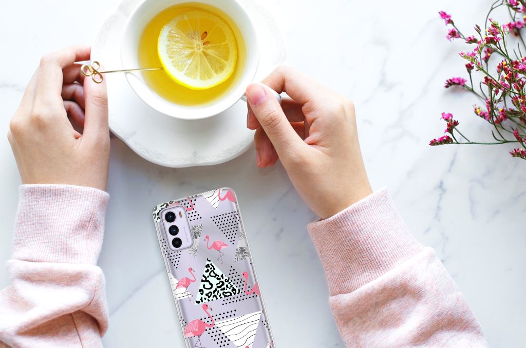 Motorola Moto G42 TPU Hoesje Flamingo Triangle B2C Telecom