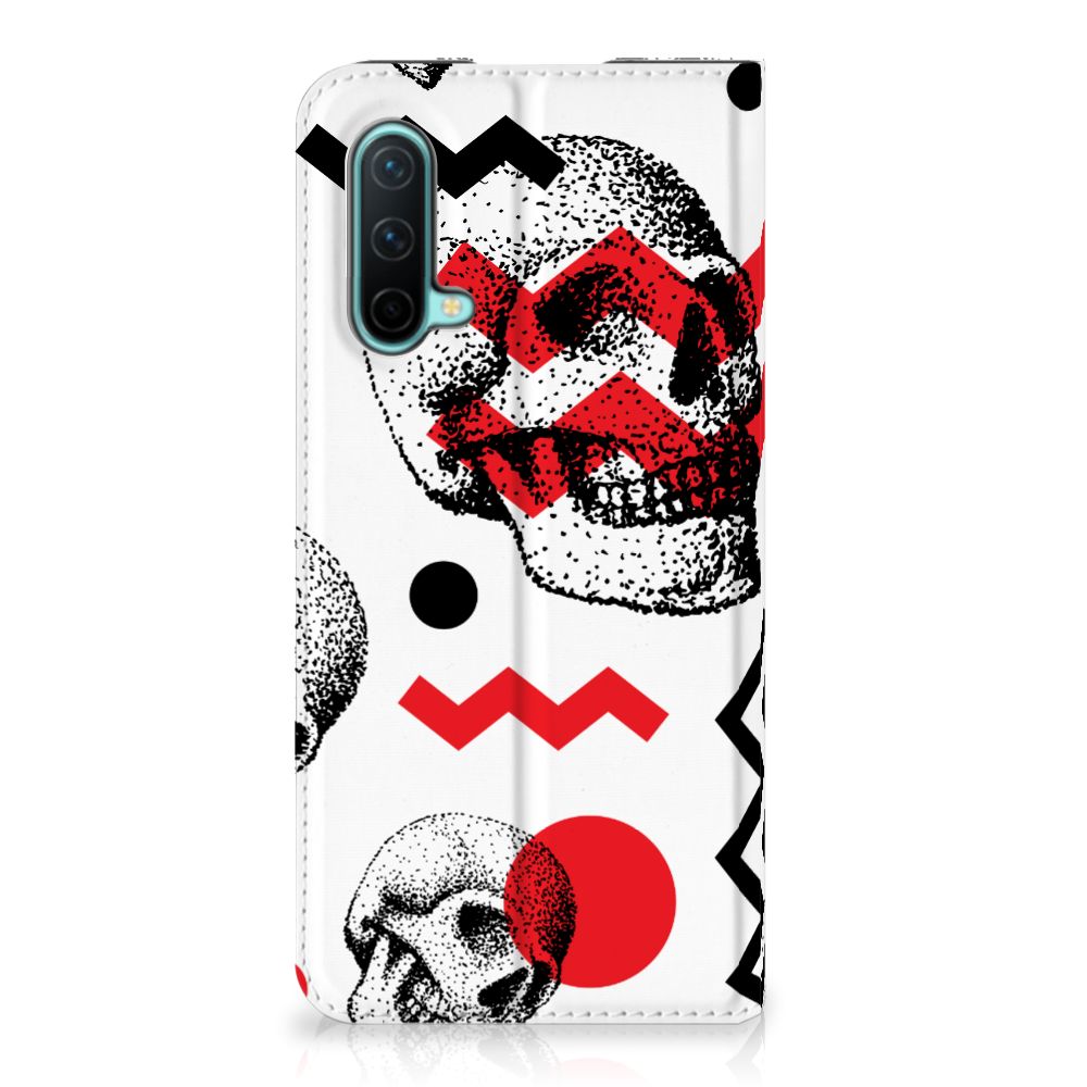 Mobiel BookCase OnePlus Nord CE 5G Skull Red - B2C Telecom