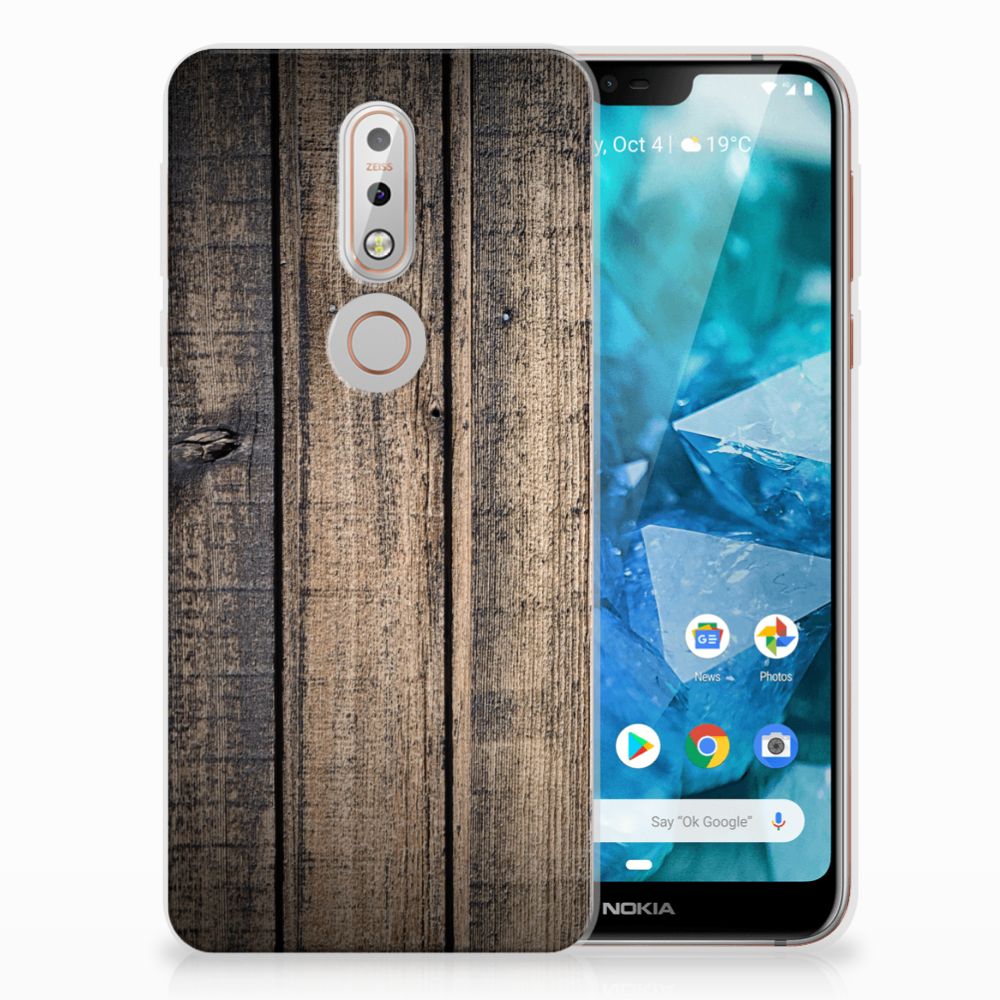 Nokia 7.1 Bumper Hoesje Steigerhout