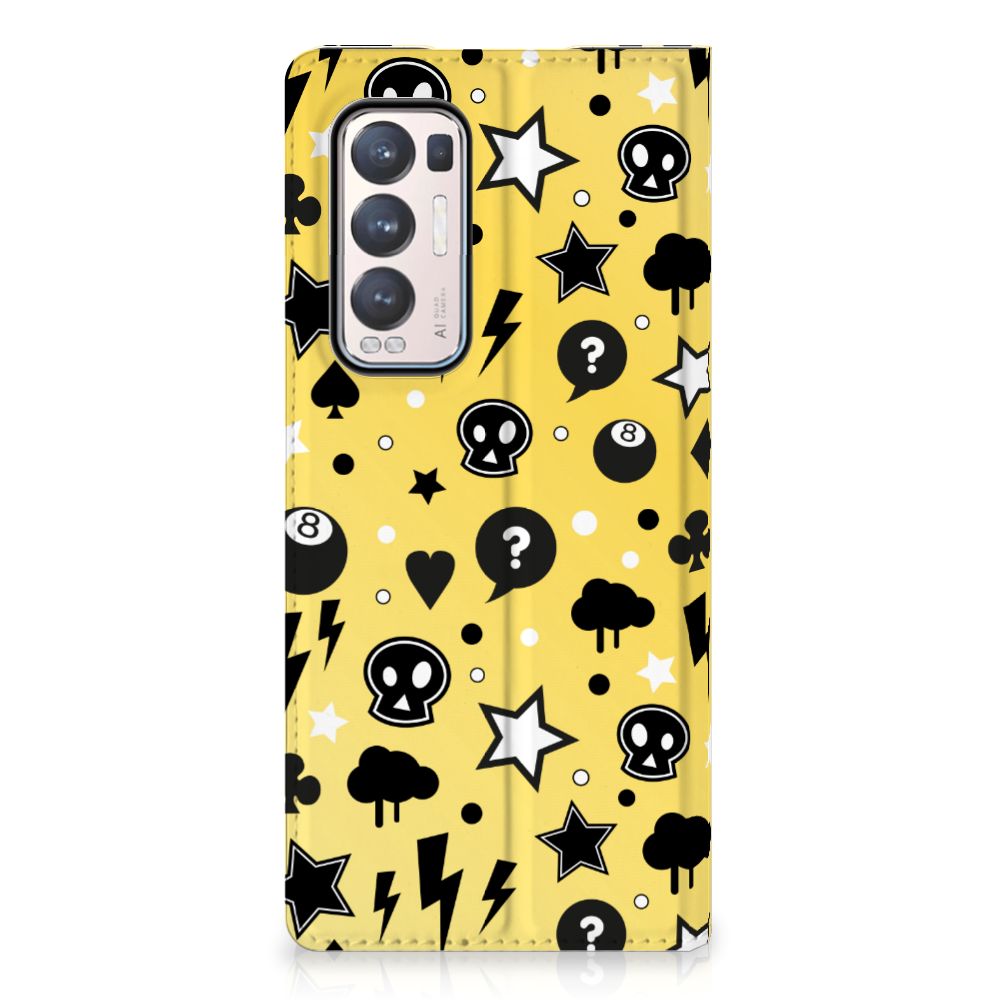 Mobiel BookCase OPPO Find X3 Neo Punk Geel - B2C Telecom
